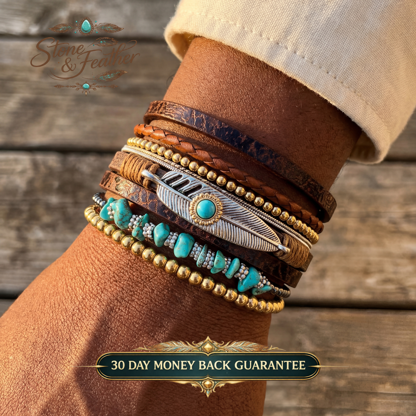 Sacred Feather Wrap Bracelet