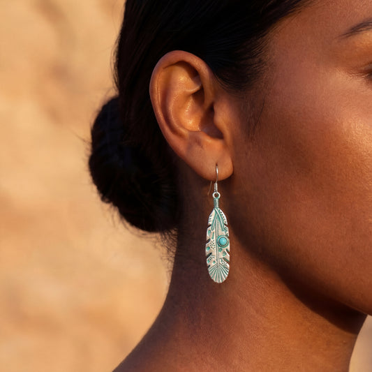Sacred Feather Drop Earrings