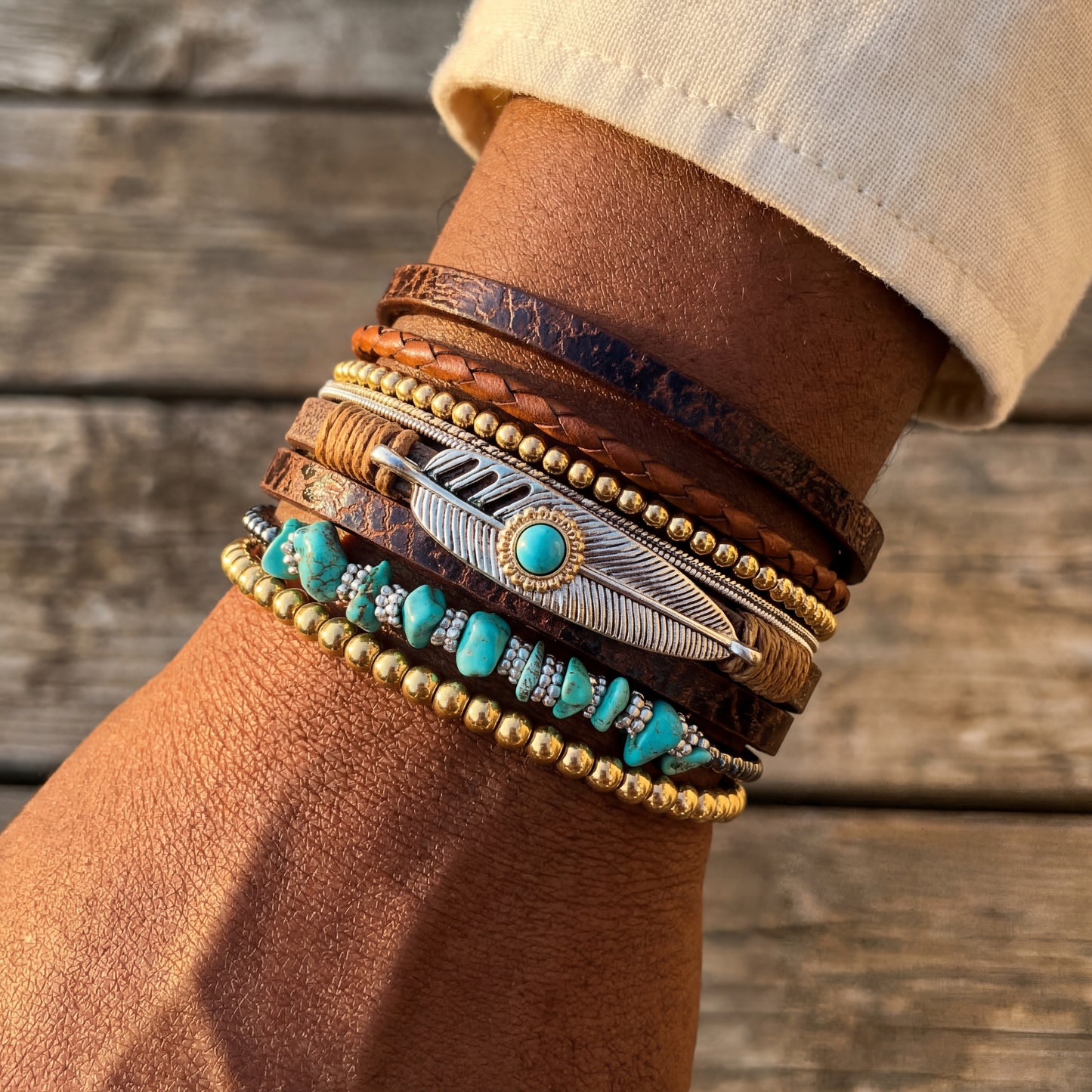 Sacred Feather Wrap Bracelet