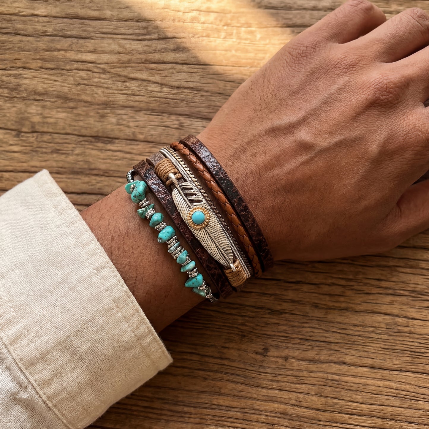 Sacred Feather Wrap Bracelet